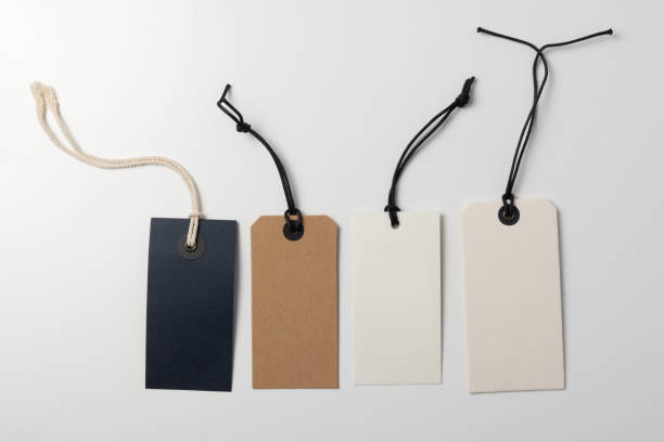 istock Set of recycled paper labels on white 1329042100