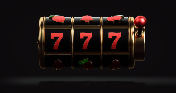 Slot Machine. Casino Modern Concept - 3D Illustration Black Red And Golden Slot Machine Isolated On The Black Background. jackpot photos stock pictures, royalty-free photos & images