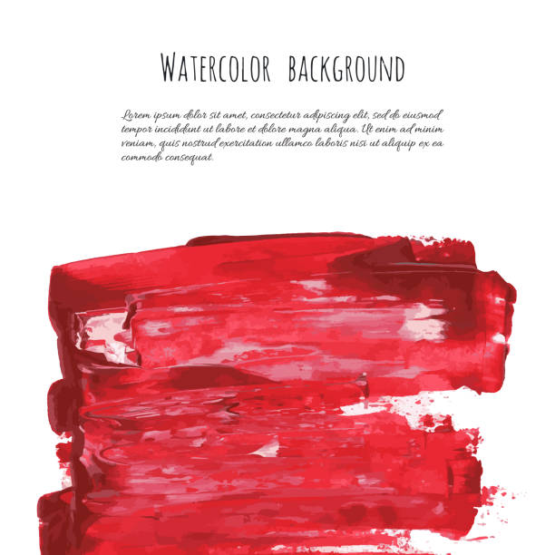 istock Vector bloody red, rose watercolor texture background with dry brush stains 1329043098