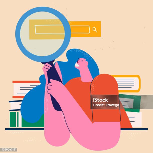 Education Learning Teaching Flat Vector Illustration Classes Lessons Training Courses Tutorials Books And Research Library Searching For A Book Concept For Mobile And Web Graphics Stock Illustration - Download Image Now