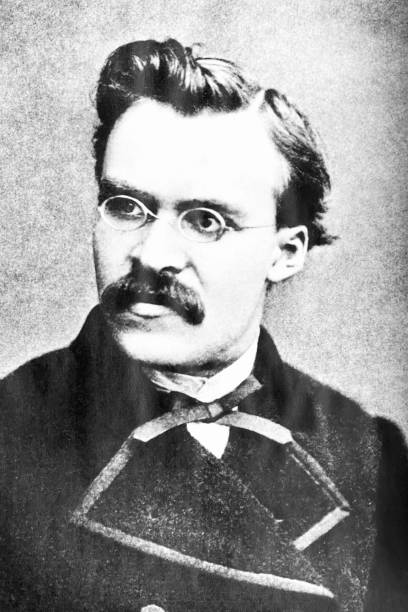 portrait friedrich nietzsche, 1870 - friedrich nietzsche stock-grafiken, -clipart, -cartoons und -symbole