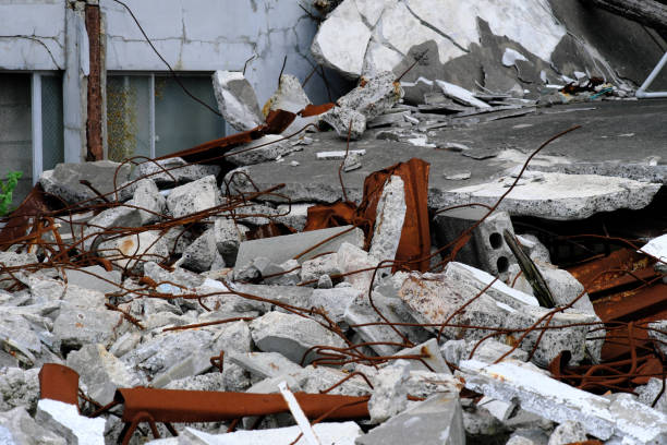 istock Overlapping piles of rubble 1329045157