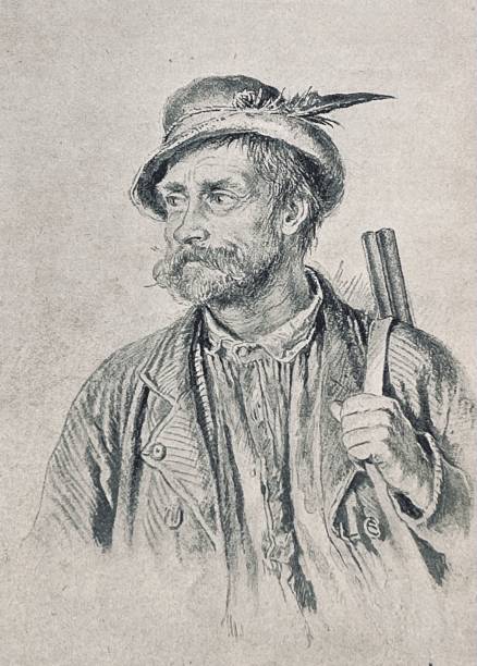 istock Senior man with hat holding a rifle piggyback, Tyrol 1329045598