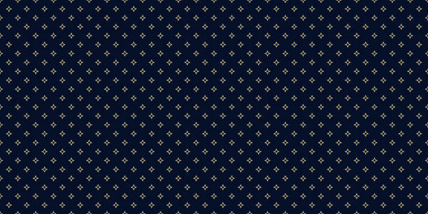 Golden vector seamless pattern with small diamonds, star shapes. Black and gold Golden vector seamless pattern with small diamonds, star shapes, tiny rhombuses. Abstract black and gold geometric texture. Simple minimal wide repeat background. Luxury design for print, wallpapers thai traditional costume stock illustrations
