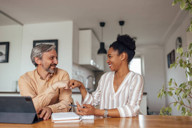 istock Happy adult people, having a great day at work 1329058203