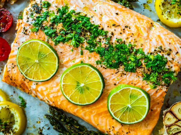 istock One sheet pan salmon and veggies 1329058768