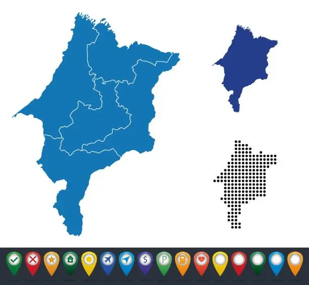 Vector illustration of Set maps of Maranhao  state