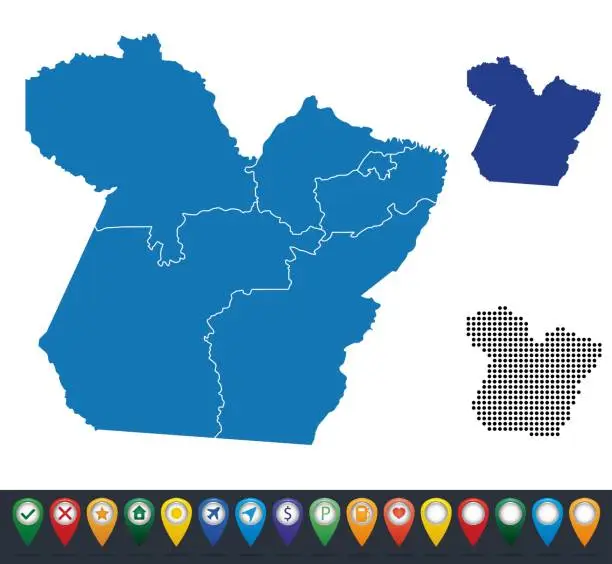 Vector illustration of Set maps of Para state