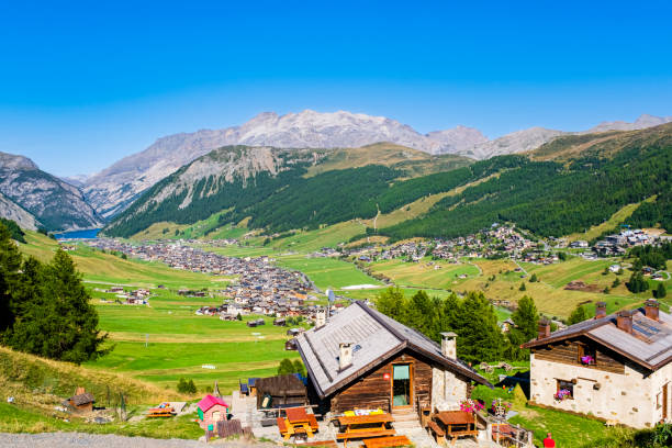 Mountains surrounding the town of Livigno, a very famous tourist resort in the Italian Alps.