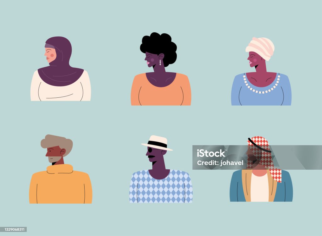 Different Races Represented Persons Of Six Different Races Stock Illustration - Download Image Now ...