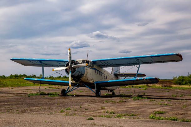 istock Abandoned planes old an-2 in the open air. 1329069334