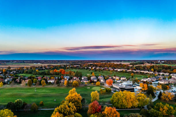 istock Aerial Grand River at dusk in Conestogo, St. Jacobs, Canada 1329070427