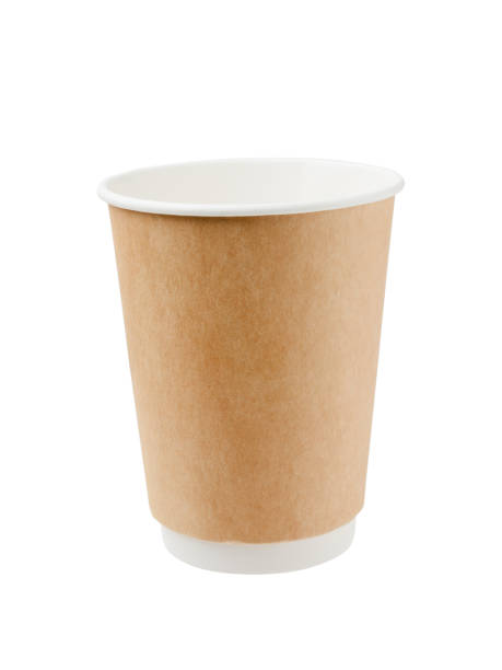 istock Empty paper, cardboard, disposable cup for hot drinks. Isolated on a white background 1329070567
