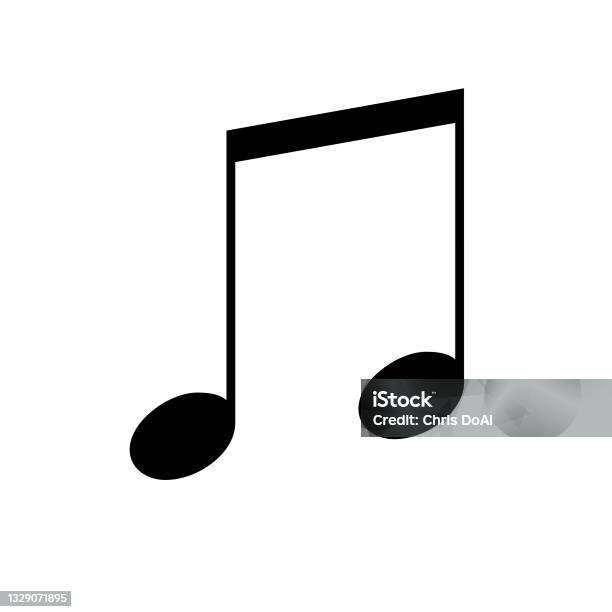 Simple Quaver Note Quaver Note On White Background Stock Photo - Download Image Now - Icon ...