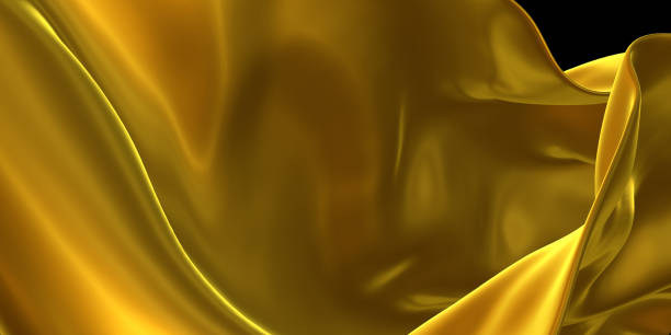 istock Golden ornate cloth gold leaf crumpled gold surface abstract background 3d illustration 1329078251
