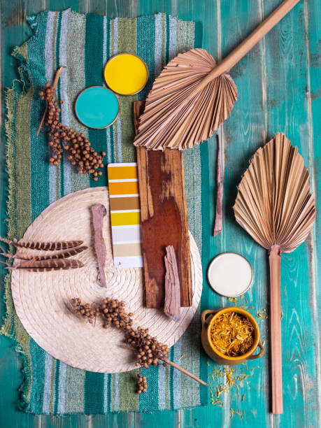 istock Color palette mood board for interior design and decor bohemian style 1329087055