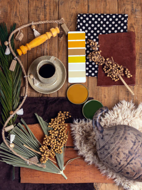 istock Color palette mood board for interior design and decor bohemian style 1329087125