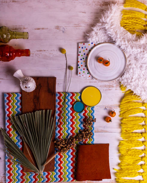 istock Color palette mood board for interior design and decor bohemian style 1329087136