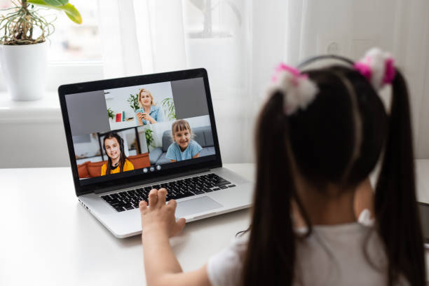 istock A young girl is attending online school or classes. Study in lock down as Schools closed due to Covid-19. Role of technology during nationwide lock down. Learning at home concept 1329088269