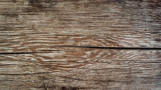 old brown wooden background made of natural vertical boards with nails in grunge style. top view. raw planed texture of coniferous pine. surface of table to shoot flat lay. copy space. - veneer plank pine floor imagens e fotografias de stock