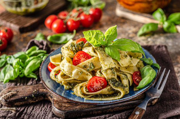 istock Pasta with pesto homemade 1329089978
