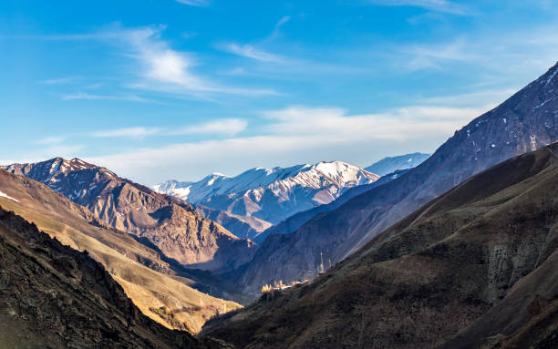 istock blue sky over the snow-covered mountain 1329091326