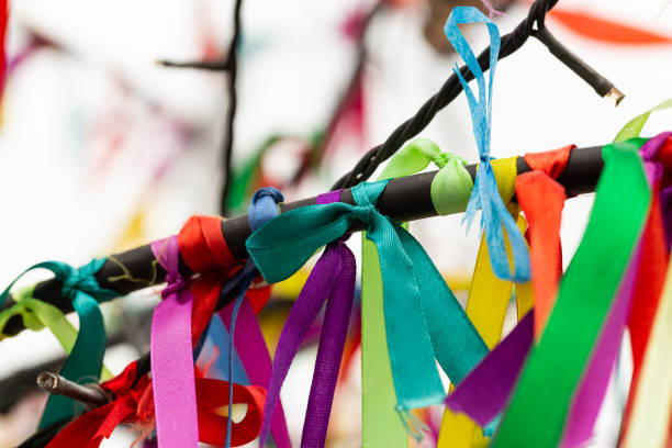 istock Wish Tree branches with colorful ribbons 1329093698