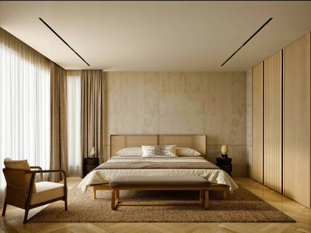 istock 3d render of luxury hotel room 1329098855