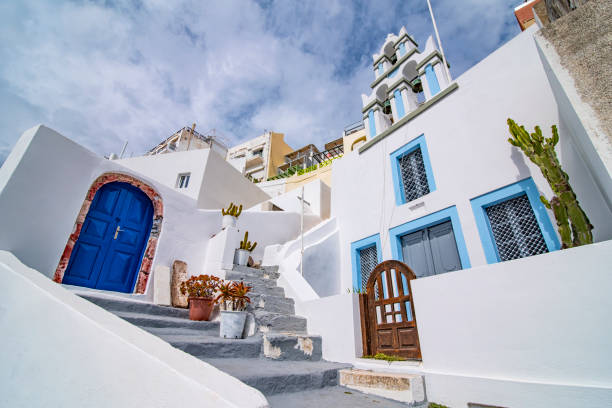 istock Typical alley of Santorini island 1329100844
