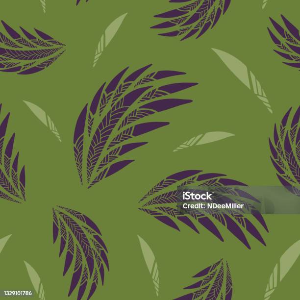 Plum Flutter Pattern Seamless Pattern Lavender Flutter And Plume Stock Illustration ...