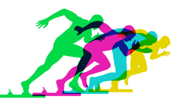 sprinter silhouetten - 100 meter stock-grafiken, -clipart, -cartoons und -symbole