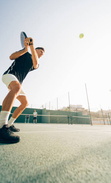 istock Paddle tennis player in the training session 1329108696