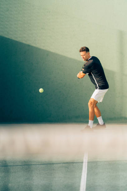 istock Paddle tennis player in the training session 1329108756