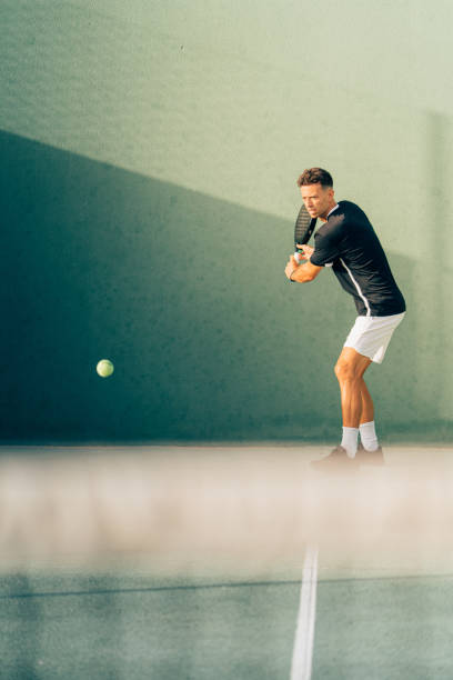 istock Paddle tennis player in the training session 1329108873