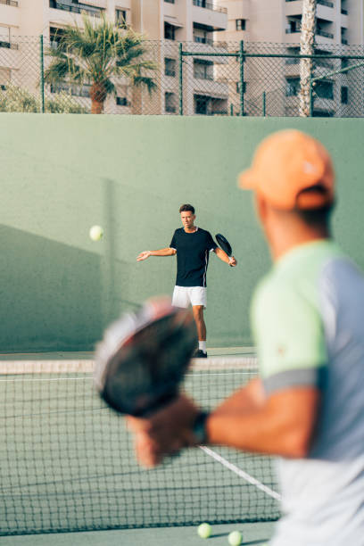 istock Paddle tennis player in the training session 1329108874
