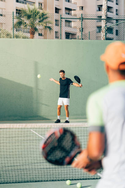 istock Paddle tennis player in the training session 1329108899