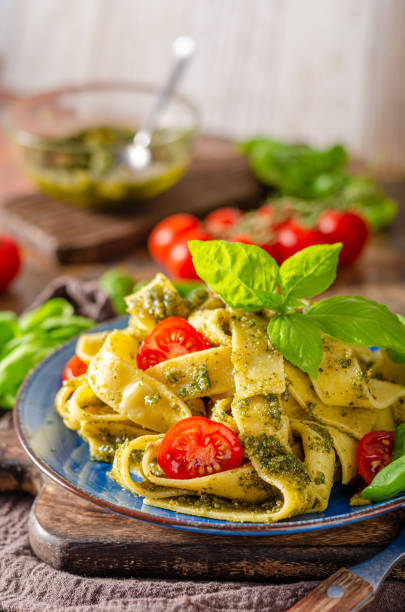 istock Pasta with pesto homemade 1329110022