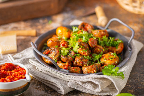 istock Mushrooms salad with chilli sauce 1329111540