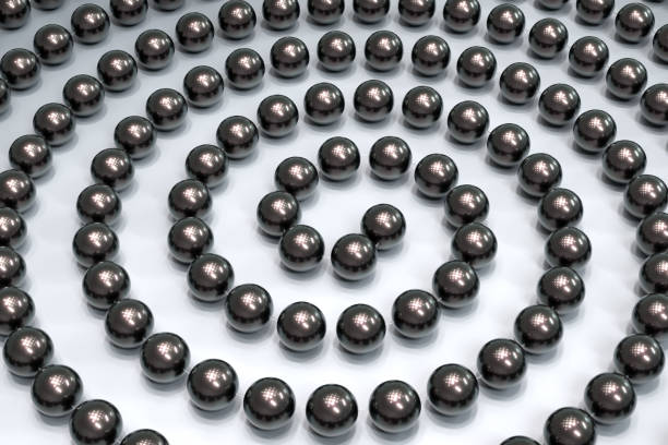 istock The thread with black pearls is wrapped in a spiral. Bijouterie. 3d illustration. 1329113191