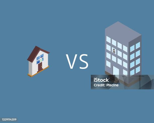 Comparing Work Work From Home Compare To Work From Office Stock Illustration ...