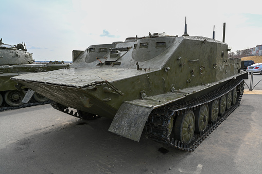 Volgograd, Russia - June 12, 2021: Military equipment on the streets of Volgograd.