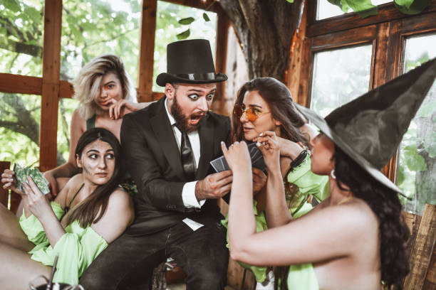 istock Shocked Male Scared By Tarot Card Reading Result 1329118742