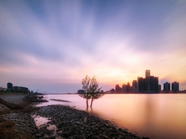 istock Detroit, Michigan - Skyline at Dusk 1329119732