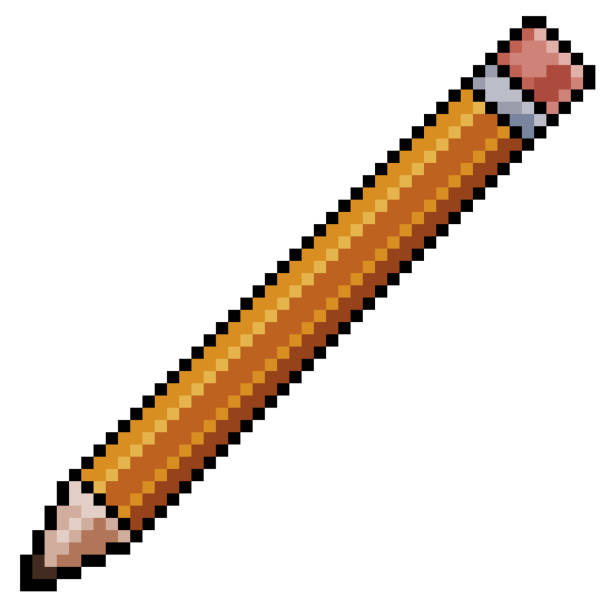 pixel art bleistift - pen color image black book stock-grafiken, -clipart, -cartoons und -symbole