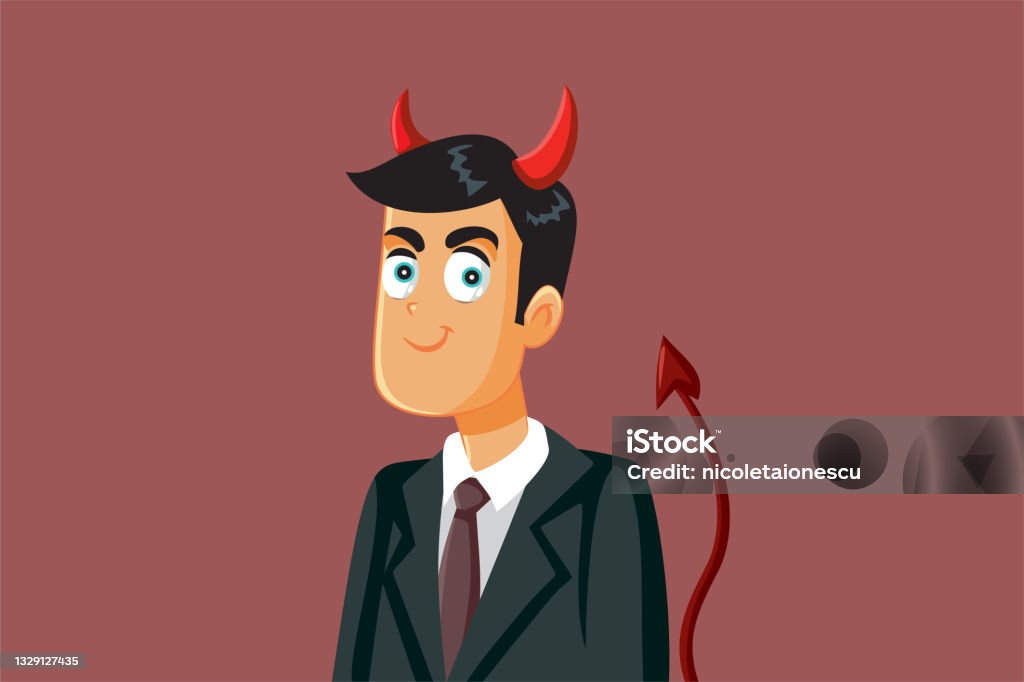 Evil Ceo Evil Devil Businessman Vector Cartoon Illustration Stock Illustration ...