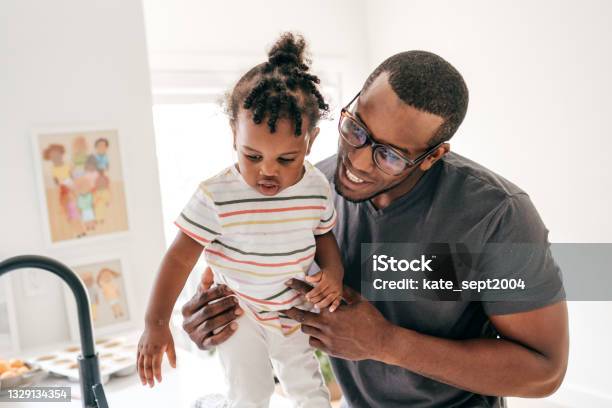 Dad On Duty Today Stock Photo - Download Image Now - 12-17 Months, 30-34 Years, 4-5 Years