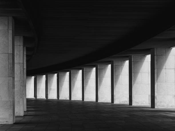 istock gallery in the building - black and white photo 1329146957