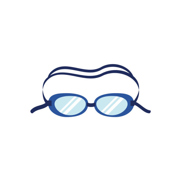clipart der blauen brille - swimming goggles stock-grafiken, -clipart, -cartoons und -symbole