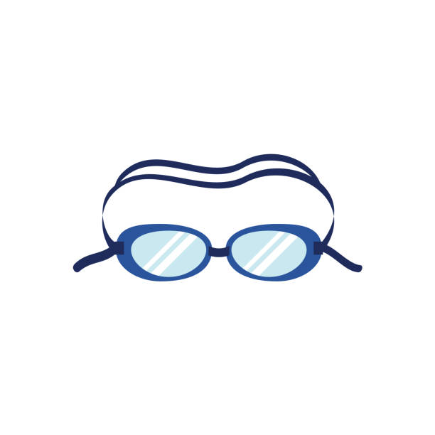 illustrations, cliparts, dessins animés et icônes de image clipart de lunettes bleues - swimming goggles