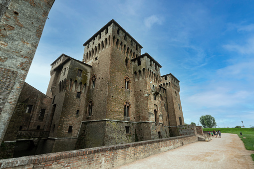 Mantua, Italy. July 13, 2021.  a panoramic view of  the Castle of San Giorgio in thr city center
